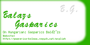 balazs gasparics business card